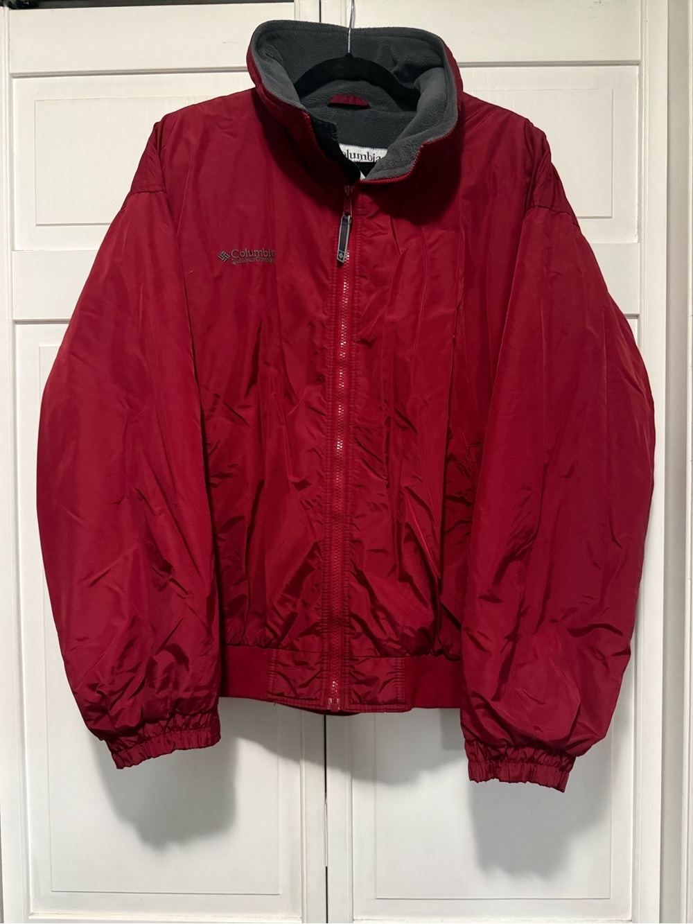 Columbia Men's Red Insulated Fleece Zip Jacket